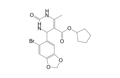 cyclopentyl 4-(6-bromo-1,3-benzodioxol-5-yl)-6-methyl-2-oxo-1,2,3,4-tetrahydro-5-pyrimidinecarboxylate