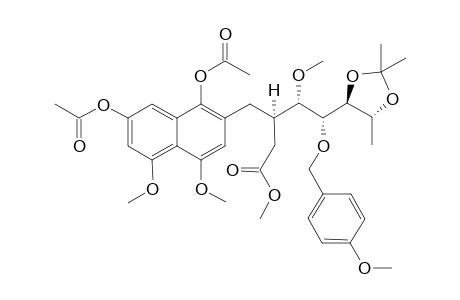 (5S,4R)-1,8-Dimethoxy-3,5-diacetoxy-6-[4-(2,2,4-trimethyl-1,3-dioxolan-5-yl)-4-(p-methoxybenzyloxy)-3-methoxy-2-(methoxycarbonylmethyl)butyl]naphthalene