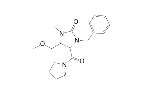 3-Benzyl-1-methyl-5-(methoxymethyl)-4-[(pyrrolidin-1-yl)carbonyl]-tetrahydroimidazol-2-one