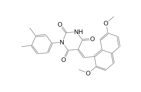 (5E)-5-[(2,7-dimethoxy-1-naphthyl)methylene]-1-(3,4-dimethylphenyl)-2,4,6(1H,3H,5H)-pyrimidinetrione