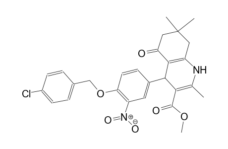 methyl 4-{4-[(4-chlorobenzyl)oxy]-3-nitrophenyl}-2,7,7-trimethyl-5-oxo-1,4,5,6,7,8-hexahydro-3-quinolinecarboxylate