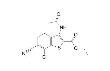 Ethyl 3-(acetylamino)-7-chloro-6-cyano-4,5-dihydro-1-benzothiophene-2-carboxylate