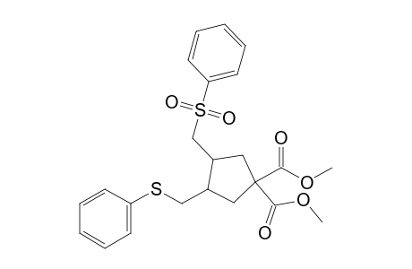Dimethyl 3-[(benzenesulfonyl)methyl]-4-[(phenylthio)methyl]cyclopentane-1,1-dicarboxylate