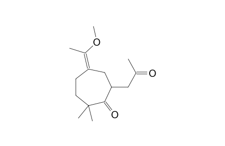 (5Z)-5-(1-methoxyethylidene)-2,2-dimethyl-7-(2-oxopropyl)cycloheptanone