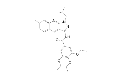 3,4,5-triethoxy-N-(1-isobutyl-7-methyl-1H-pyrazolo[3,4-b]quinolin-3-yl)benzamide