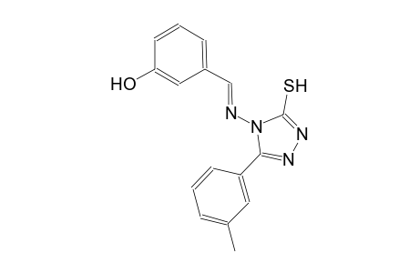 3-((E)-{[3-(3-methylphenyl)-5-sulfanyl-4H-1,2,4-triazol-4-yl]imino}methyl)phenol