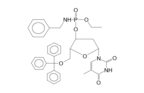 5'-O-TRITYLDEOXYTHYMIDINE-3'-ETHYL(BENZYLAMIDO)PHOSPHATE (DIASTEREOMERMIXTURE)