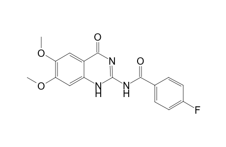 N-(6,7-dimethoxy-4-oxo-1,4-dihydroquinazolin-2-yl)-4-fluorobenzamide