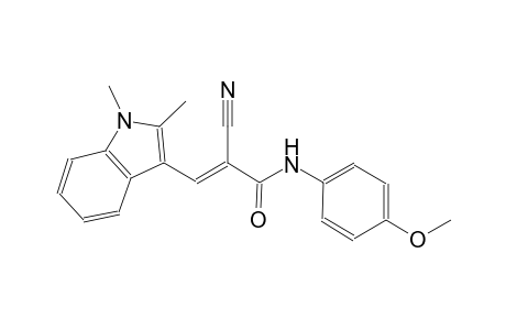(2E)-2-cyano-3-(1,2-dimethyl-1H-indol-3-yl)-N-(4-methoxyphenyl)-2-propenamide