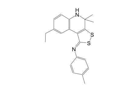N-[(1Z)-8-ethyl-4,4-dimethyl-4,5-dihydro-1H-[1,2]dithiolo[3,4-c]quinolin-1-ylidene]-4-methylaniline