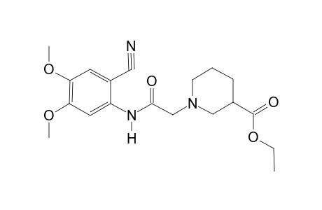 Piperidine-3-carboxylic acid, 1-[(2-cyano-4,5-dimethoxyphenylcarbamoyl)methyl]-, ethyl ester