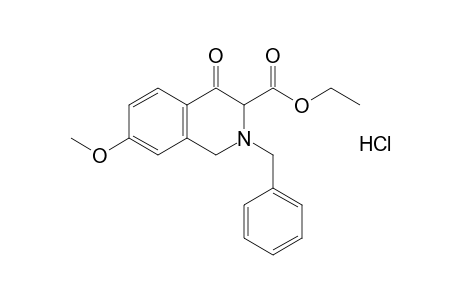 2-benzyl-7-methoxy-4-oxo-1,2,3,4-tetrahydro-3-isoquinolinecarboxylic acid, ethyl ester, hydrochloride