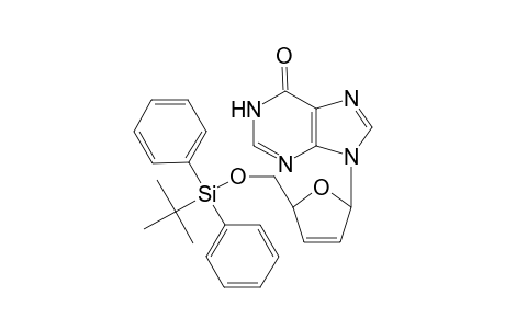 9-[5-O-(tert-Butyldiphenylsilyl)-2,3-dideoxy-.beta.,D-glycero-penta-2-enofuranosyl]hypoxanthine