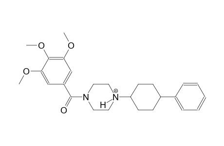 1-(4-phenylcyclohexyl)-4-(3,4,5-trimethoxybenzoyl)piperazin-1-ium
