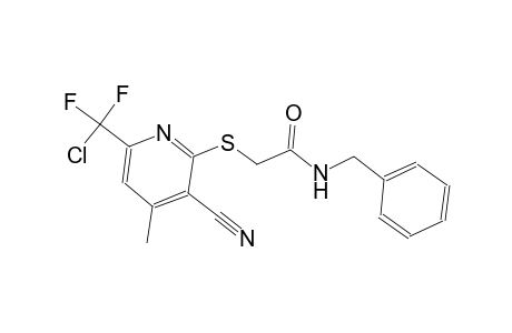N-benzyl-2-({6-[chloro(difluoro)methyl]-3-cyano-4-methyl-2-pyridinyl}sulfanyl)acetamide