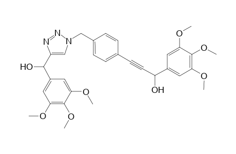 3-(4-((4-(hydroxy(3,4,5-trimethoxyphenyl)methyl)-1H-1,2,3-triazol-1-yl)methyl)phenyl)-1-(3,4,5-trimethoxyphenyl)prop-2-yn-1-ol