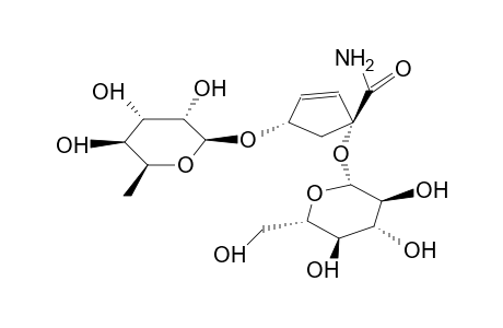 (1S,4R)-1-(beta-D-GLUCOPYRANOSYLOXY)-4-(6-DEOXY-beta-GULOPYRANOSYLOXY)-2-CYCLOPENTENE-1-CARBOXAMIDE
