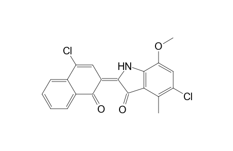 3H-Indol-3-one, 5-chloro-2-(4-chloro-1-oxo-2(1H)-naphthalenylidene)-1,2-dihydro-7-methoxy-4-methyl-