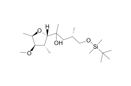 5-(tert-Butyldimethylsiloxy)-2(R)-(4'(R)-methoxy-3'(R),5'(R)-dimethyltetrahydrfuran-2'(S)-yl)-4(S)-methylpentane-2-ol