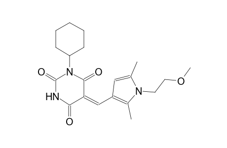 (5Z)-1-cyclohexyl-5-{[1-(2-methoxyethyl)-2,5-dimethyl-1H-pyrrol-3-yl]methylene}-2,4,6(1H,3H,5H)-pyrimidinetrione