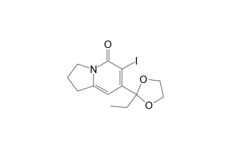 2-(6-Iodo-5-oxo-1,2,3,5-tetrahydroindolizin-7-yl)-2-ethyl-1,3-dioxolane