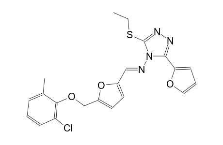 N-((E)-{5-[(2-chloro-6-methylphenoxy)methyl]-2-furyl}methylidene)-3-(ethylsulfanyl)-5-(2-furyl)-4H-1,2,4-triazol-4-amine