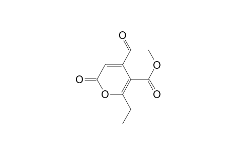 2H-Pyran-5-carboxylic acid, 6-ethyl-4-formyl-2-oxo-, methyl ester