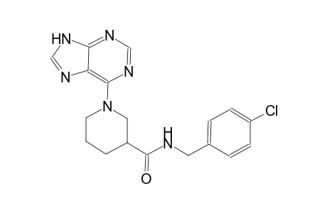 3-piperidinecarboxamide, N-[(4-chlorophenyl)methyl]-1-(9H-purin-6-yl)-