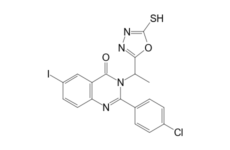 2-(4-Chlorophenyl)-6-iodo-3-[1-(5-mercapto-1,3,4-oxadiazol-2-yl)-ethyl]-3H-quinazolin-4-one