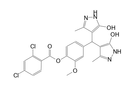4-[bis(5-hydroxy-3-methyl-1H-pyrazol-4-yl)methyl]-2-methoxyphenyl 2,4-dichlorobenzoate