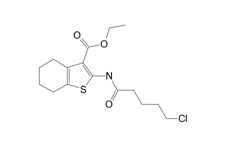 2-(5-CHLOROPENTANOYLAMINO)-4,5,6,7-TETRAHYDROBENZO-[B]-THIOPHENE-3-CARBOXYLIC-ACID-ETHYLESTER