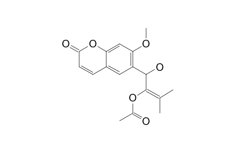 ALBIFLORIN-1;6-(1'-HYDROXY-2'-ACETYL-3',3'-DIMETHYLALLYL)-7-METHOXY-COUMARIN