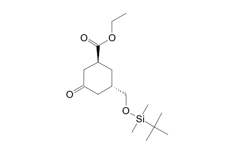 (+/-)-(1S*,3S*)-ETHYL-3-(TERT.-BUTYLDIMETHYLSILYLOXY)-METHYL-5-OXO-CYCLOHEXYL-CARBOXYLATE