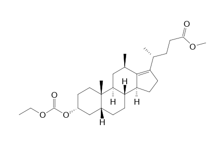 3alpha-Ethoxycarbonyloxy-12beta-methyl-18-nor-5beta-chol-13(17)-enoic acid-methylester