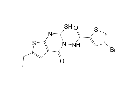 4-bromo-N-(6-ethyl-4-oxo-2-sulfanylthieno[2,3-d]pyrimidin-3(4H)-yl)-2-thiophenecarboxamide