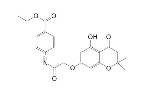 benzoic acid, 4-[[[(3,4-dihydro-5-hydroxy-2,2-dimethyl-4-oxo-2H-1-benzopyran-7-yl)oxy]acetyl]amino]-, ethyl ester