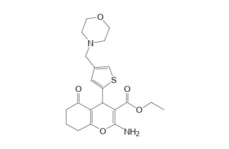 2-Amino-4-[4-(4-morpholinylmethyl)-2-thiophenyl]-5-oxo-4,6,7,8-tetrahydro-1-benzopyran-3-carboxylic acid ethyl ester