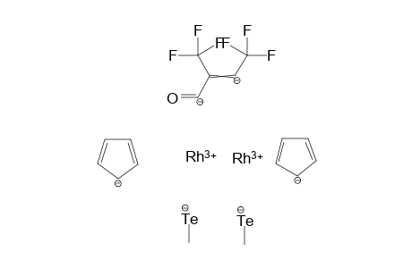 rhodium(III) 4,4,4-trifluoro-1-oxo-2-(trifluoromethyl)but-2-ene-1,3-diide dicyclopenta-2,4-dien-1-ide dimethanetellurolate