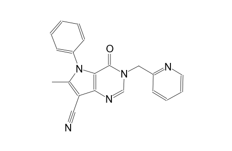 6-methyl-4-oxo-5-phenyl-3-(2-pyridinylmethyl)-4,5-dihydro-3H-pyrrolo[3,2-d]pyrimidine-7-carbonitrile