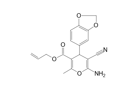 Allyl 6-amino-4-(1,3-benzodioxol-5-yl)-5-cyano-2-methyl-4H-pyran-3-carboxylate