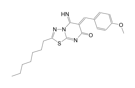 7H-[1,3,4]thiadiazolo[3,2-a]pyrimidin-7-one, 2-heptyl-5,6-dihydro-5-imino-6-[(4-methoxyphenyl)methylene]-, (6Z)-