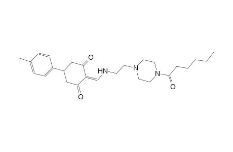 2-({[2-(4-hexanoyl-1-piperazinyl)ethyl]amino}methylene)-5-(4-methylphenyl)-1,3-cyclohexanedione