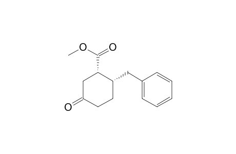 Cyclohexanecarboxylic acid, 5-oxo-2-(phenylmethyl)-, methyl ester, cis-
