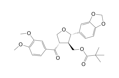 (2S,3R,4S)-4-(3',4'-Dimethoxybenzoyl)-2-(3",4"-methylenedioxyphenyl)-3-[(pivaloyloxy)methyl]-tetrahydrofuran