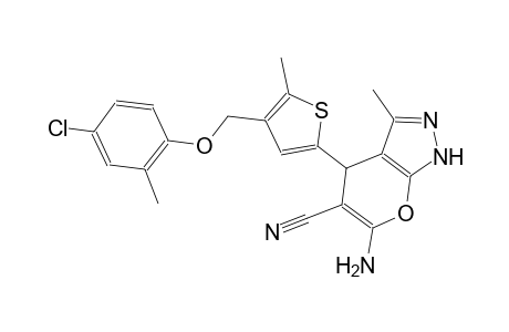 6-amino-4-{4-[(4-chloro-2-methylphenoxy)methyl]-5-methyl-2-thienyl}-3-methyl-1,4-dihydropyrano[2,3-c]pyrazole-5-carbonitrile