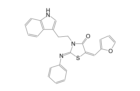 (2Z,5E)-5-(2-furylmethylene)-3-[2-(1H-indol-3-yl)ethyl]-2-(phenylimino)-1,3-thiazolidin-4-one