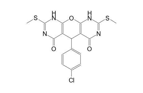 5-(4-chlorophenyl)-2,8-bis(methylsulfanyl)-5,9-dihydro-4H-pyrimido[5',4':5,6]pyrano[2,3-d]pyrimidine-4,6(1H)-dione