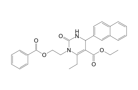 3-(2-benzoyloxyethyl)-4-ethyl-2-keto-6-(2-naphthyl)-1,6-dihydropyrimidine-5-carboxylic acid ethyl ester