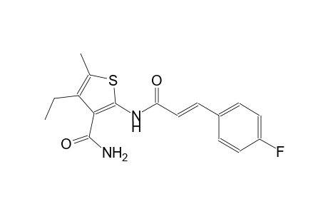 4-ethyl-2-{[(2E)-3-(4-fluorophenyl)-2-propenoyl]amino}-5-methyl-3-thiophenecarboxamide