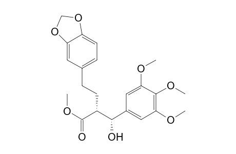 1,3-Benzodioxole-5-butanoic acid, .alpha.-[hydroxy(3,4,5-trimethoxyphenyl)methyl]-, methyl ester, (R*,R*)-(.+-.)-